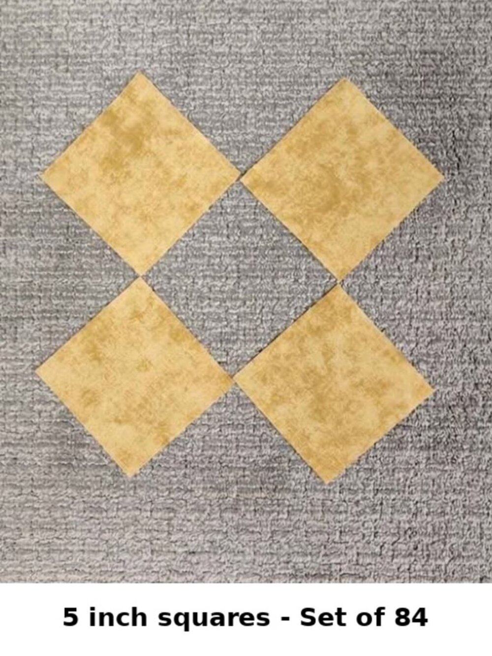 NEW! Charm Pack Of Quilting Fabric- 84 Squares at 5" each - Gold Blenders